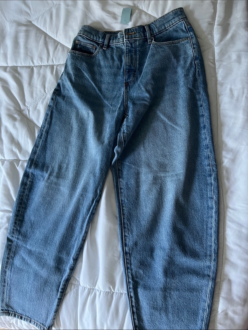 Ann Taylor Light Wash High-Rise Barrel Jeans - Picture 2 of 6
